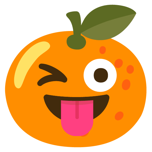 tangerine stuck out tongue winking eye