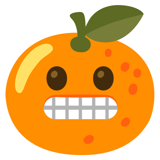 tangerine grimacing