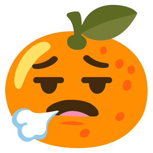 tangerine face exhaling