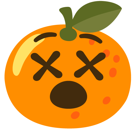 tangerine dizzy face