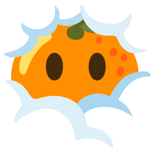 tangerine face in clouds