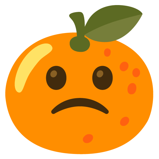 tangerine slightly frowning face
