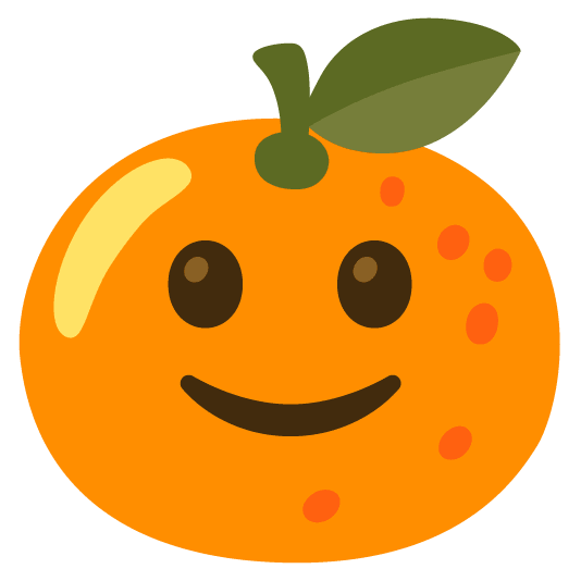tangerine slightly smiling face