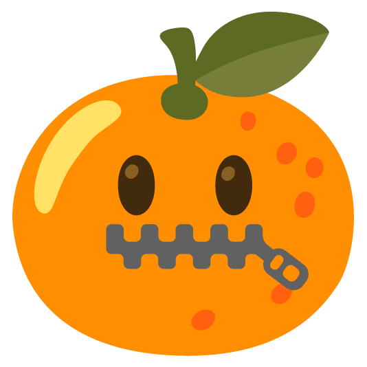 tangerine zipper mouth face