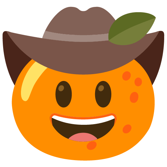 tangerine face with cowboy hat