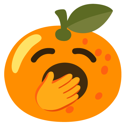 tangerine yawning face