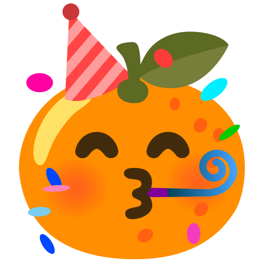 tangerine partying face