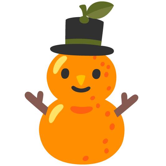 tangerine snowman without snow