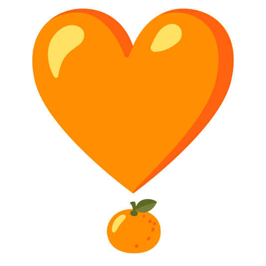 tangerine heavy heart exclamation mark ornament