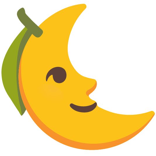 lemon last quarter moon with face