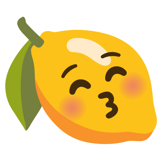 lemon kissing closed eyes