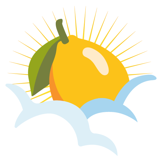 lemon face in clouds