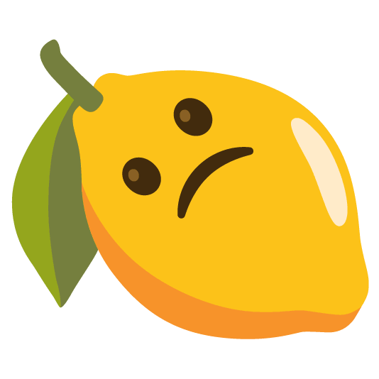 lemon slightly frowning face
