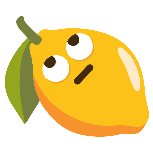 lemon face with rolling eyes