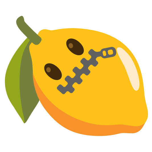 lemon zipper mouth face