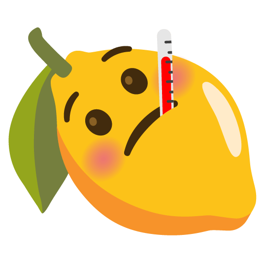 lemon face with thermometer