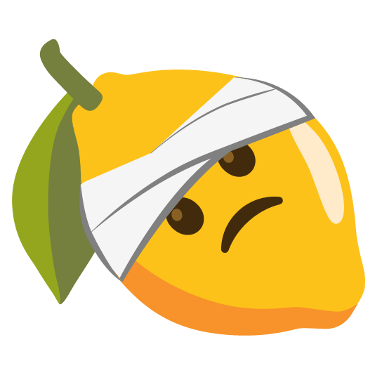 lemon face with head bandage