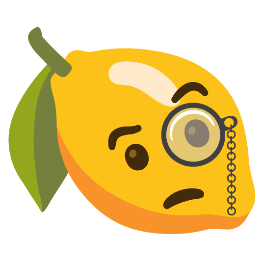 lemon face with monocle