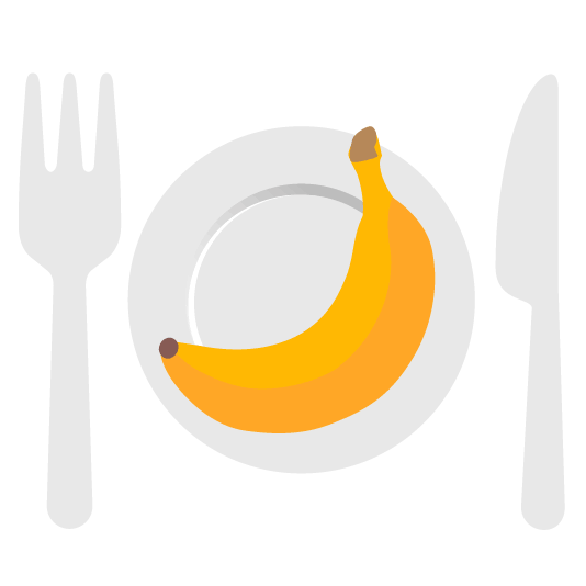 banana knife fork plate