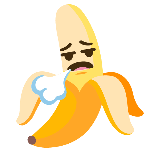 banana face exhaling
