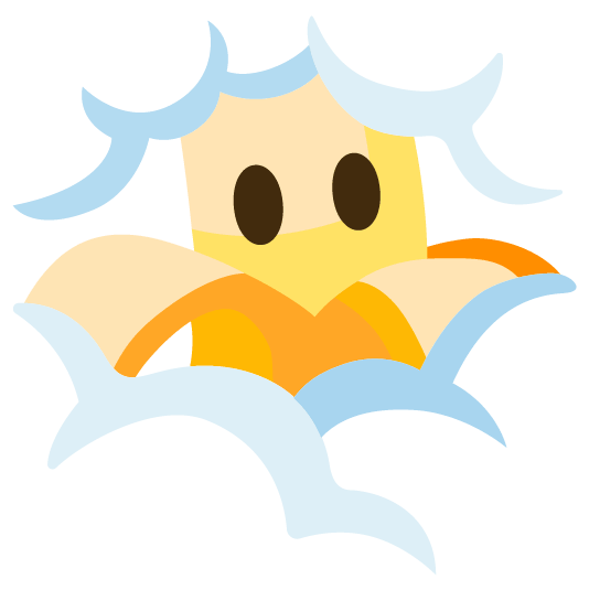 banana face in clouds