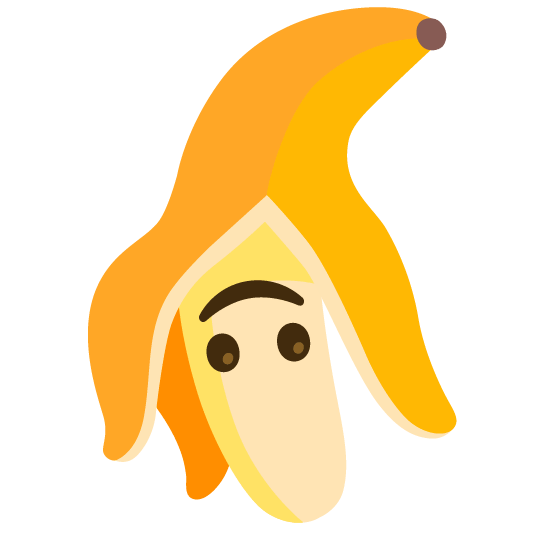 banana upside down face