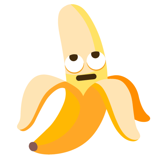 banana face with rolling eyes