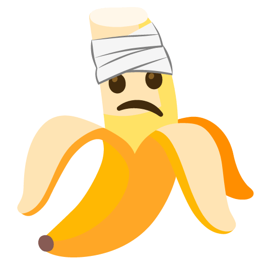 banana face with head bandage