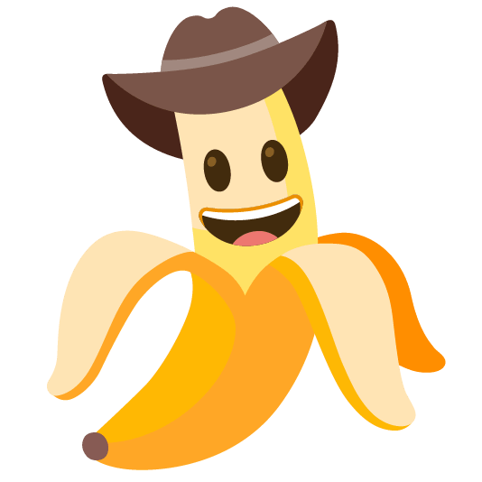 banana face with cowboy hat