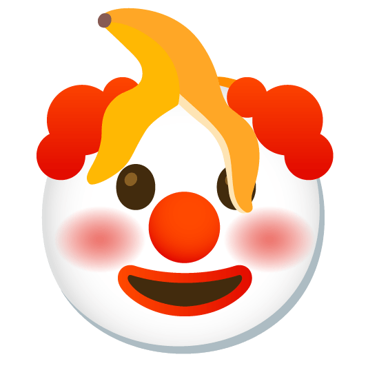 banana clown face