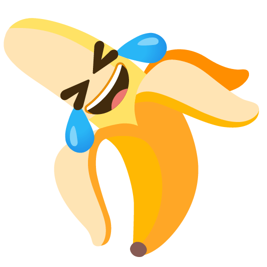 banana rolling on the floor laughing