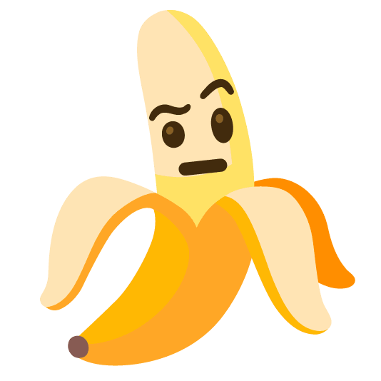 banana face with raised eyebrow