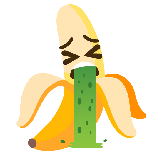 banana face vomiting