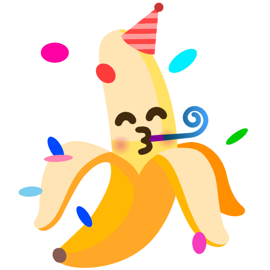 banana partying face