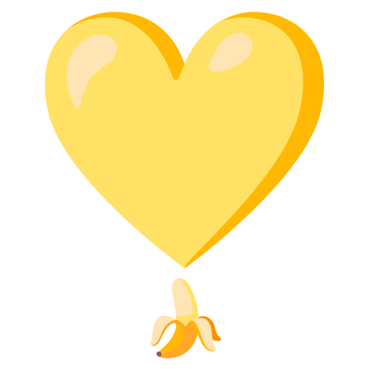 banana heavy heart exclamation mark ornament