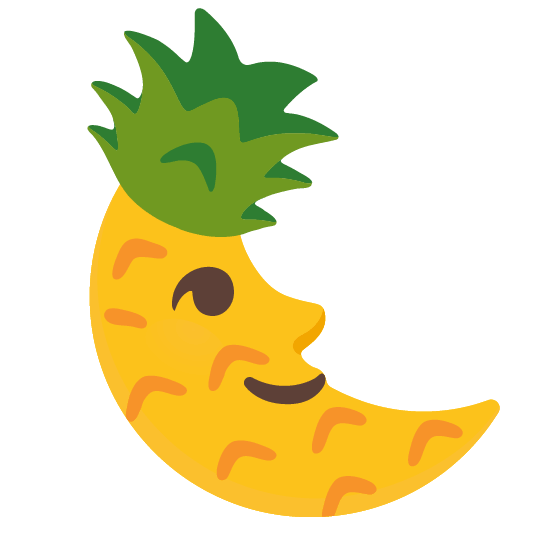 pineapple last quarter moon with face