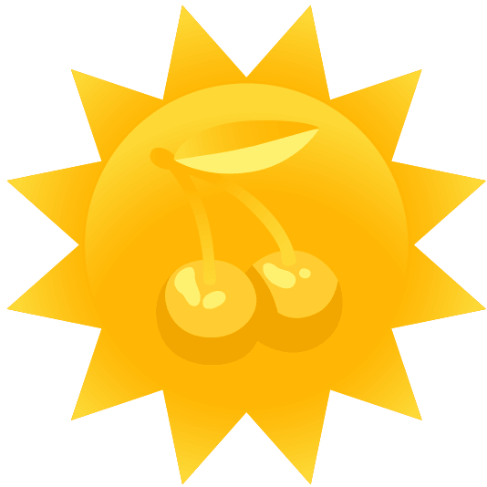 cherries sun with face