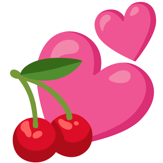 cherries two hearts