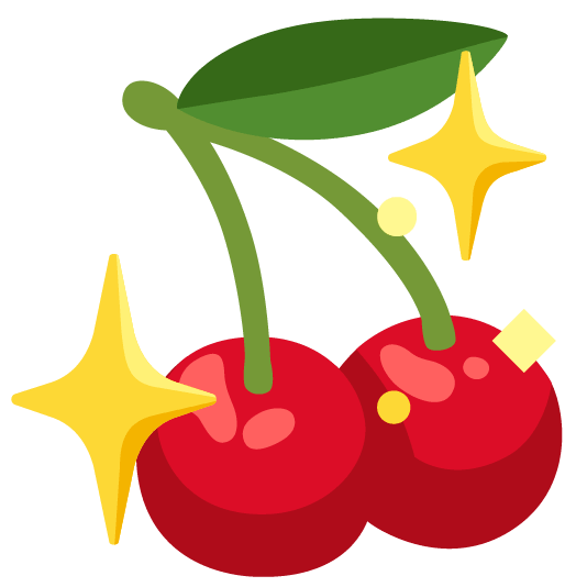 cherries sparkling heart