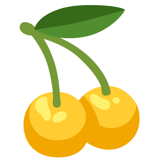 cherries yellow heart