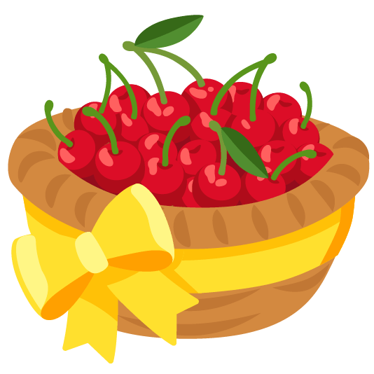 cherries gift heart