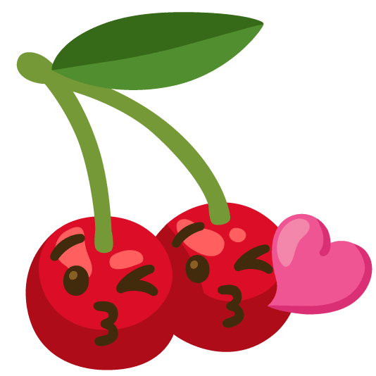 cherries kissing heart