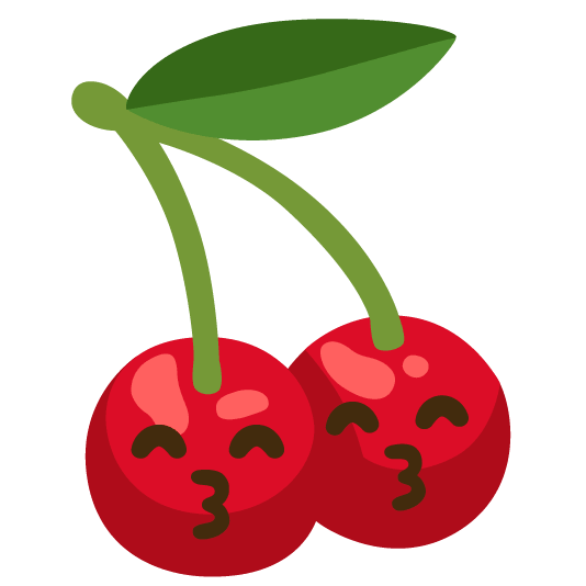 cherries kissing smiling eyes