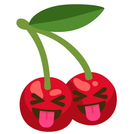 cherries stuck out tongue closed eyes