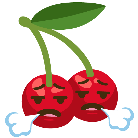 cherries face exhaling