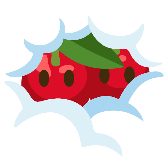 cherries face in clouds