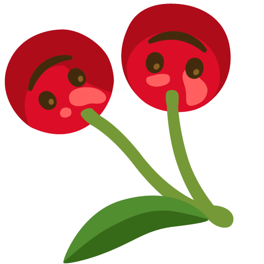 cherries upside down face