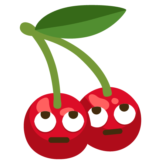cherries face with rolling eyes