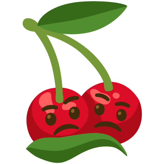 cherries thinking face