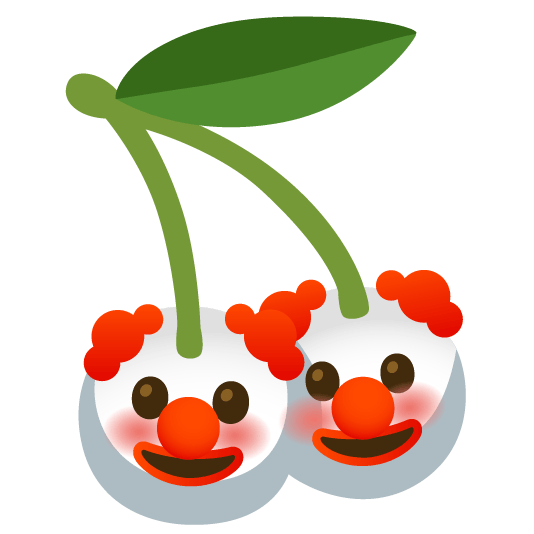 cherries clown face